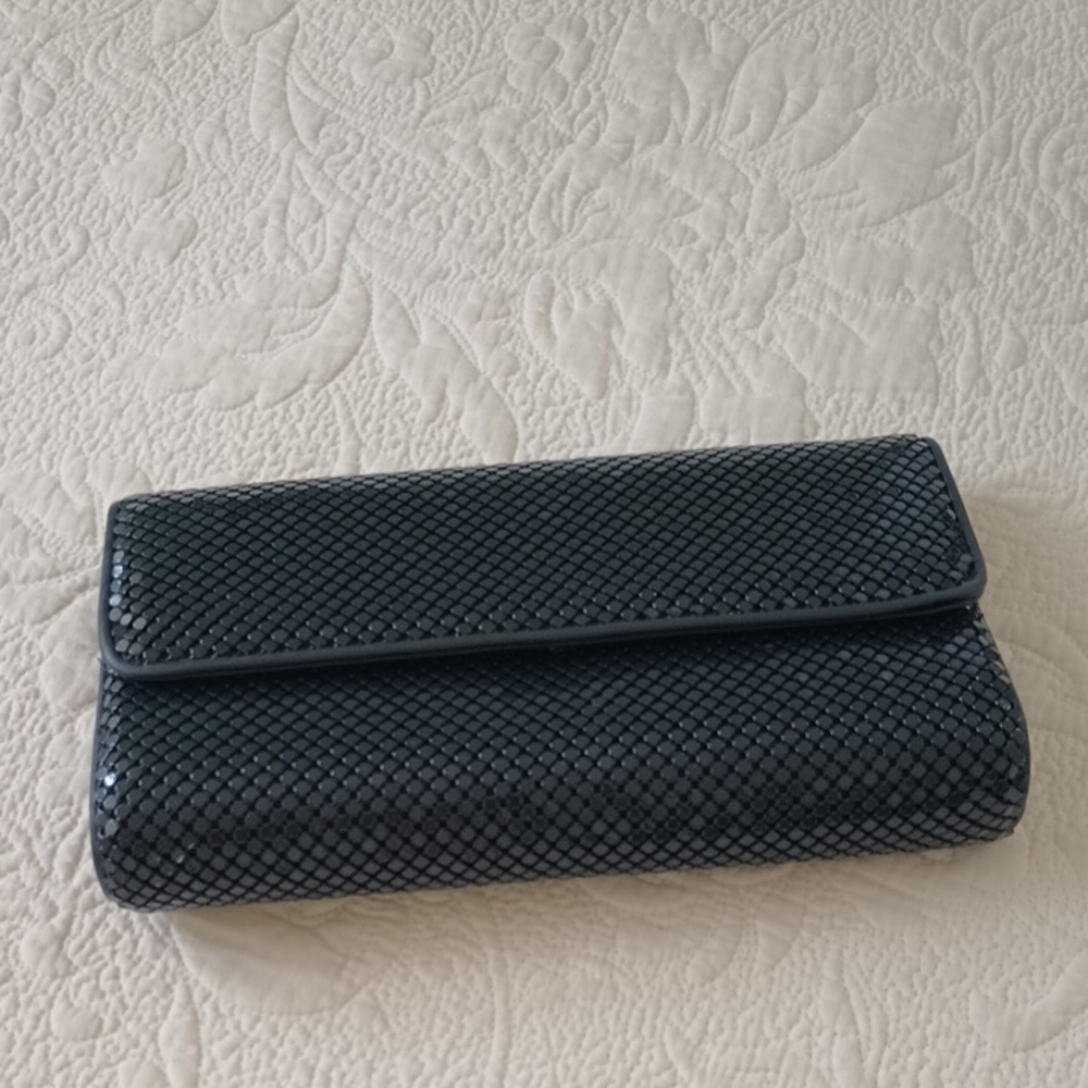 Whiting & Davis Navy Clutch/Shoulder Bag Vintage Classic Mesh Event Holiday